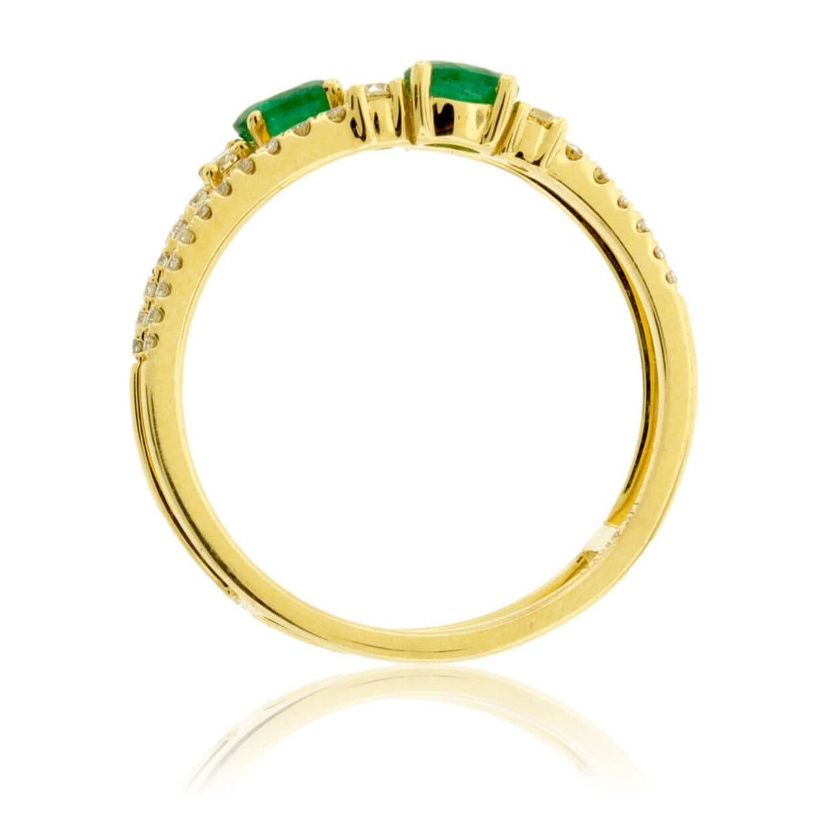 Oval Emerald and Diamond Double Band - Park City Jewelers