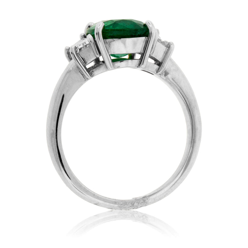 Oval Emerald & Diamond Three Stone Style Ring - Park City Jewelers