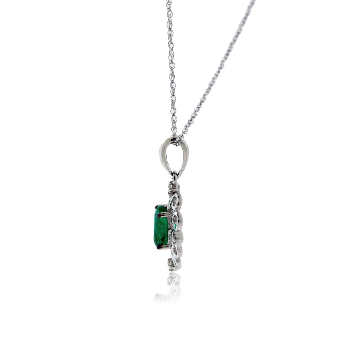 Oval Emerald Pendant with Filigree - Park City Jewelers