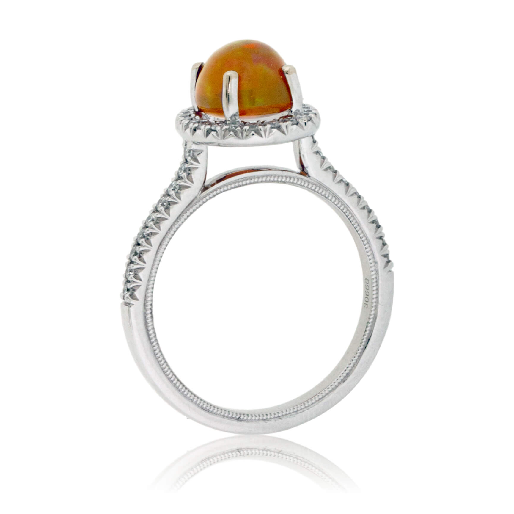 Oval Ethiopian Opal and Diamond Halo Ring - Park City Jewelers