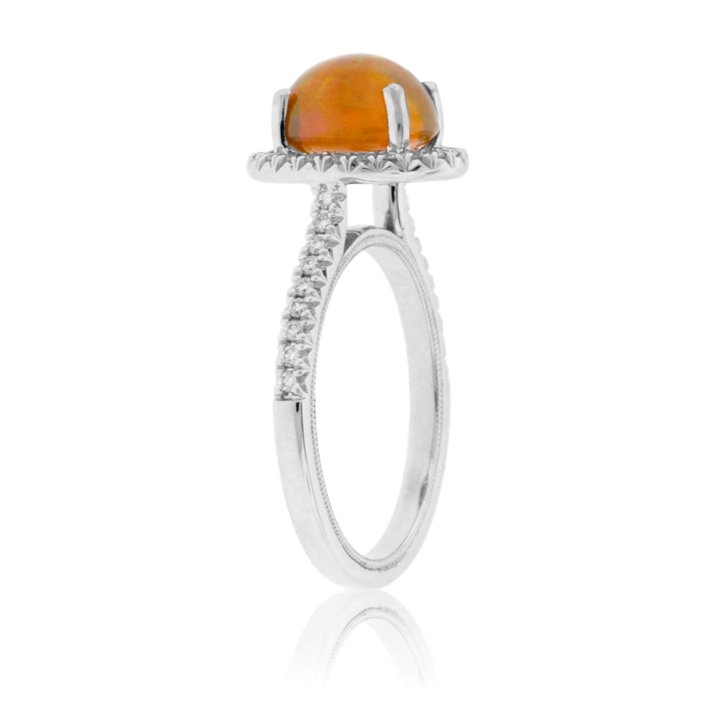 Oval Ethiopian Opal and Diamond Halo Ring - Park City Jewelers