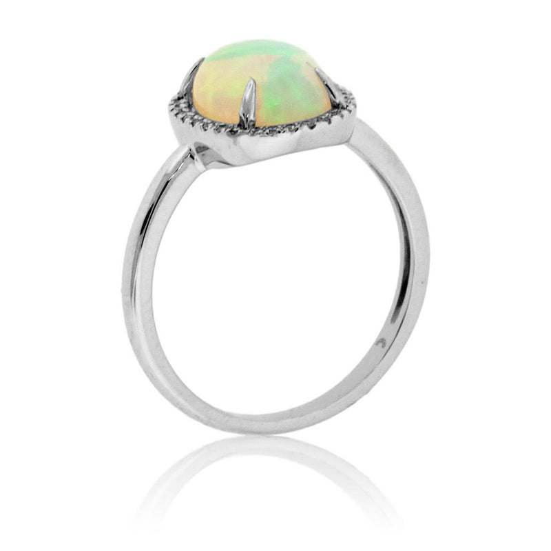 Oval Ethiopian Opal and Diamond Halo Ring - Park City Jewelers