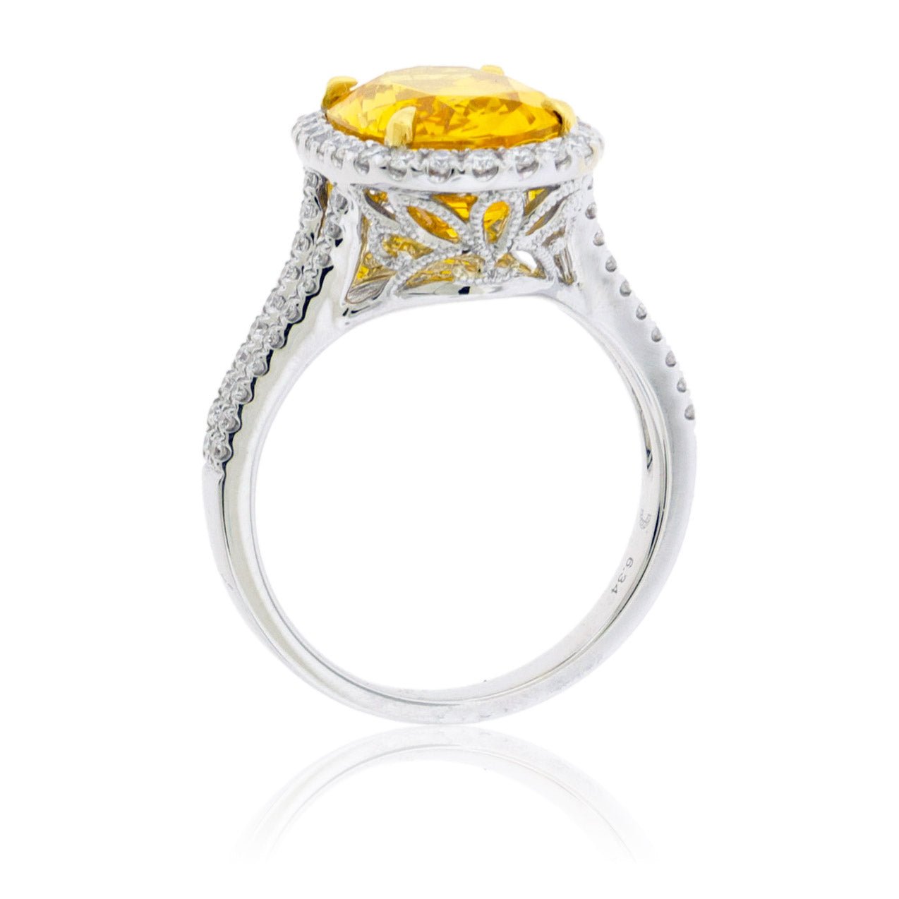 Oval Golden Sapphire & Diamond Accented Pendant - Park City Jewelers