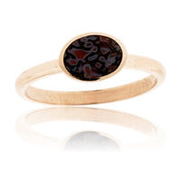 Oval Inlay Stackable Dinosaur Bone Ring - Park City Jewelers