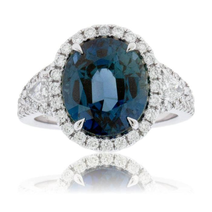 Oval NO Heat Sapphire & Diamond Ring - Park City Jewelers