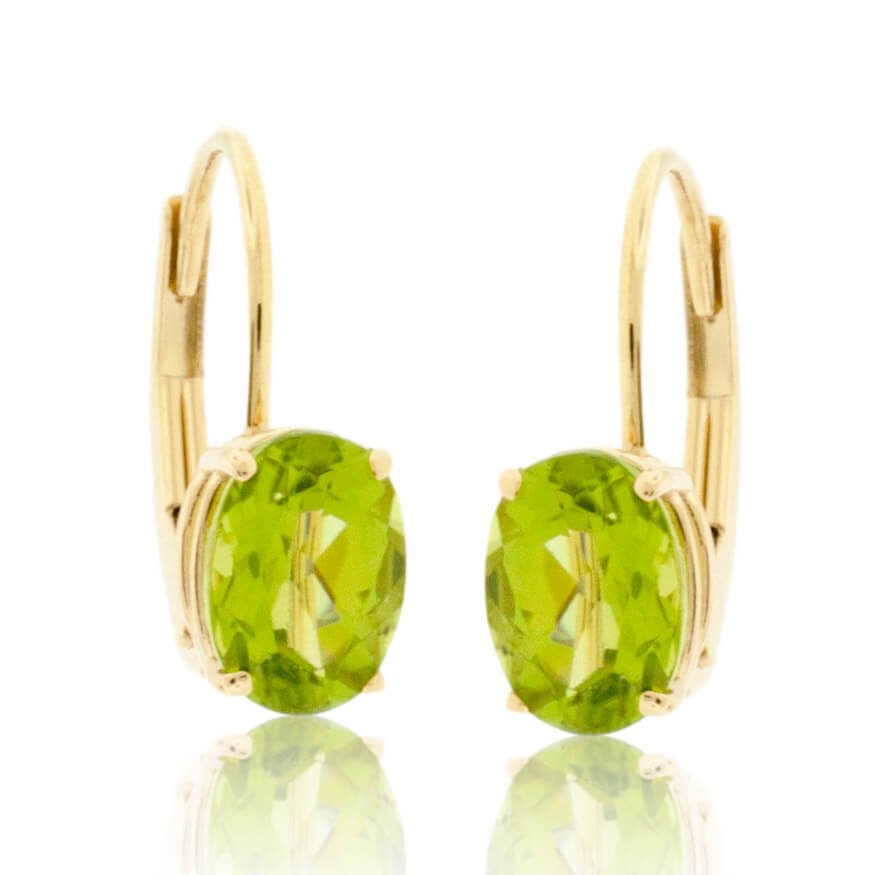 Oval Peridot Drop Earrings - Park City Jewelers