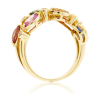 Oval Rainbow Sapphire & Diamond Ring - Park City Jewelers