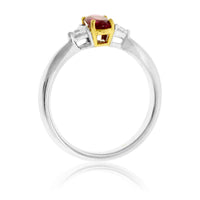Oval Red Beryl and Trillian Diamond Accented Ring - Park City Jewelers