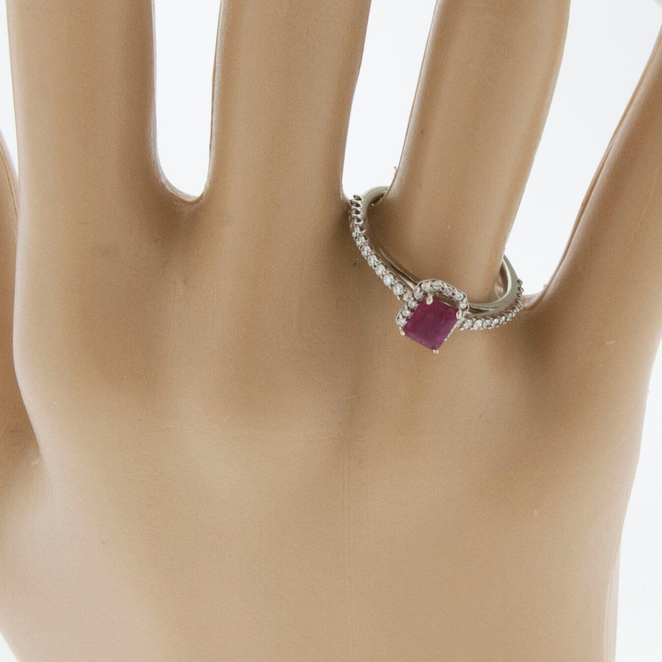Oval Red Emerald with Diamond Halo Ring - Park City Jewelers