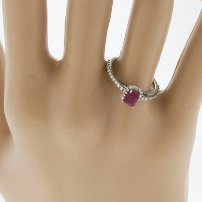 Oval Red Emerald with Diamond Halo Ring - Park City Jewelers