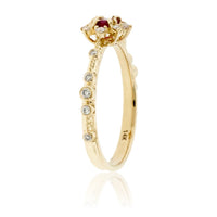 Oval Red Emerald with Diamond Ring - Park City Jewelers