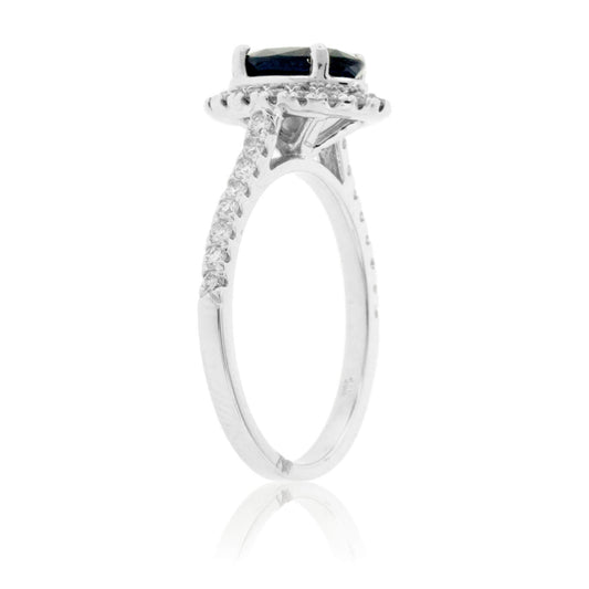 Oval Sapphire & Diamond Halo Ring - Park City Jewelers