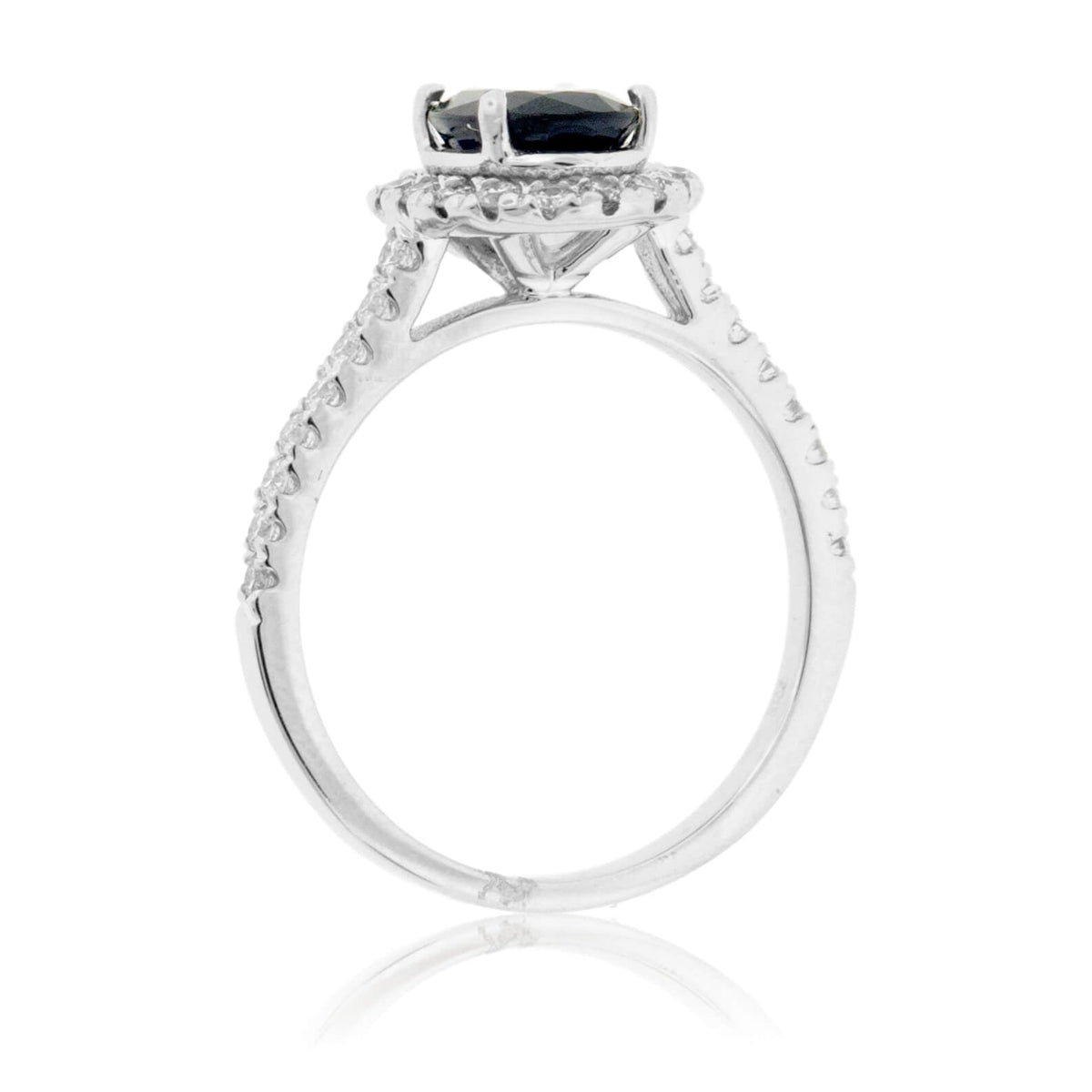 Oval Sapphire & Diamond Halo Ring - Park City Jewelers