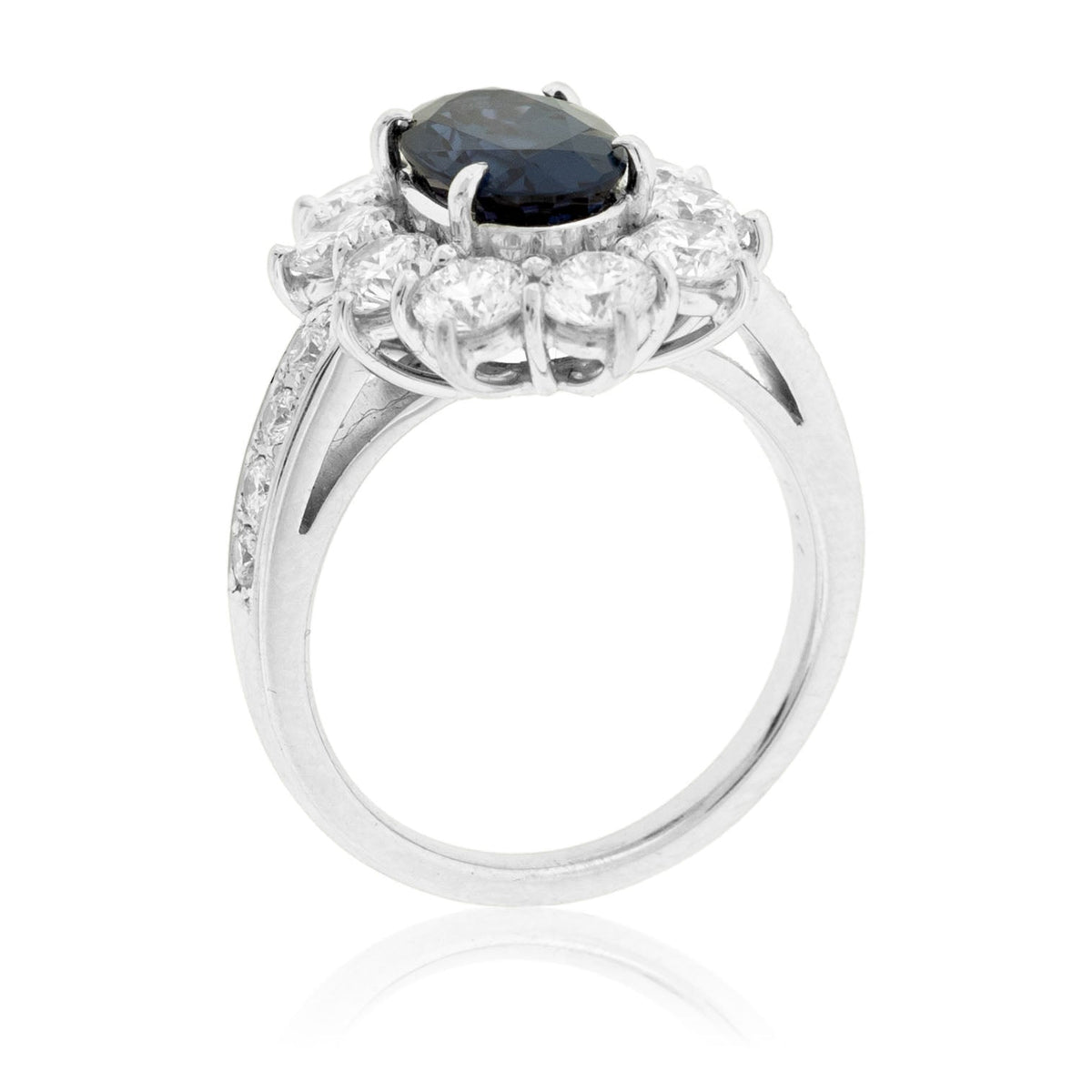 Oval-Shape Alexandrite & Diamond Vintage Style Halo Ring - Park City Jewelers