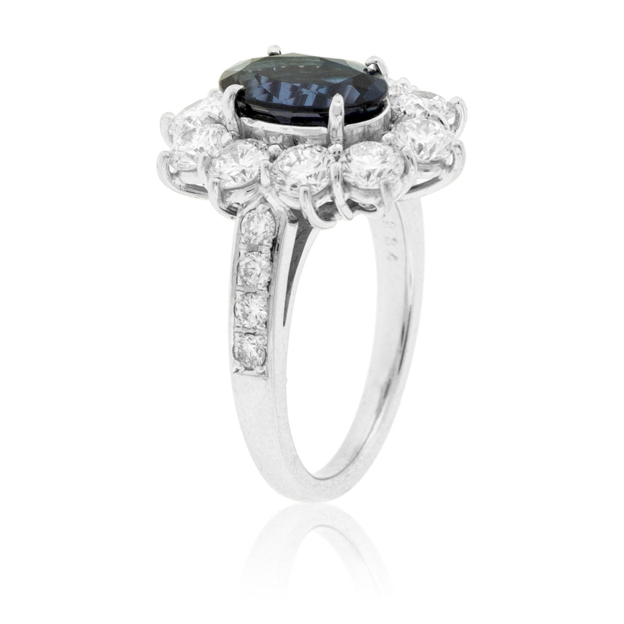 Oval-Shape Alexandrite & Diamond Vintage Style Halo Ring - Park City Jewelers