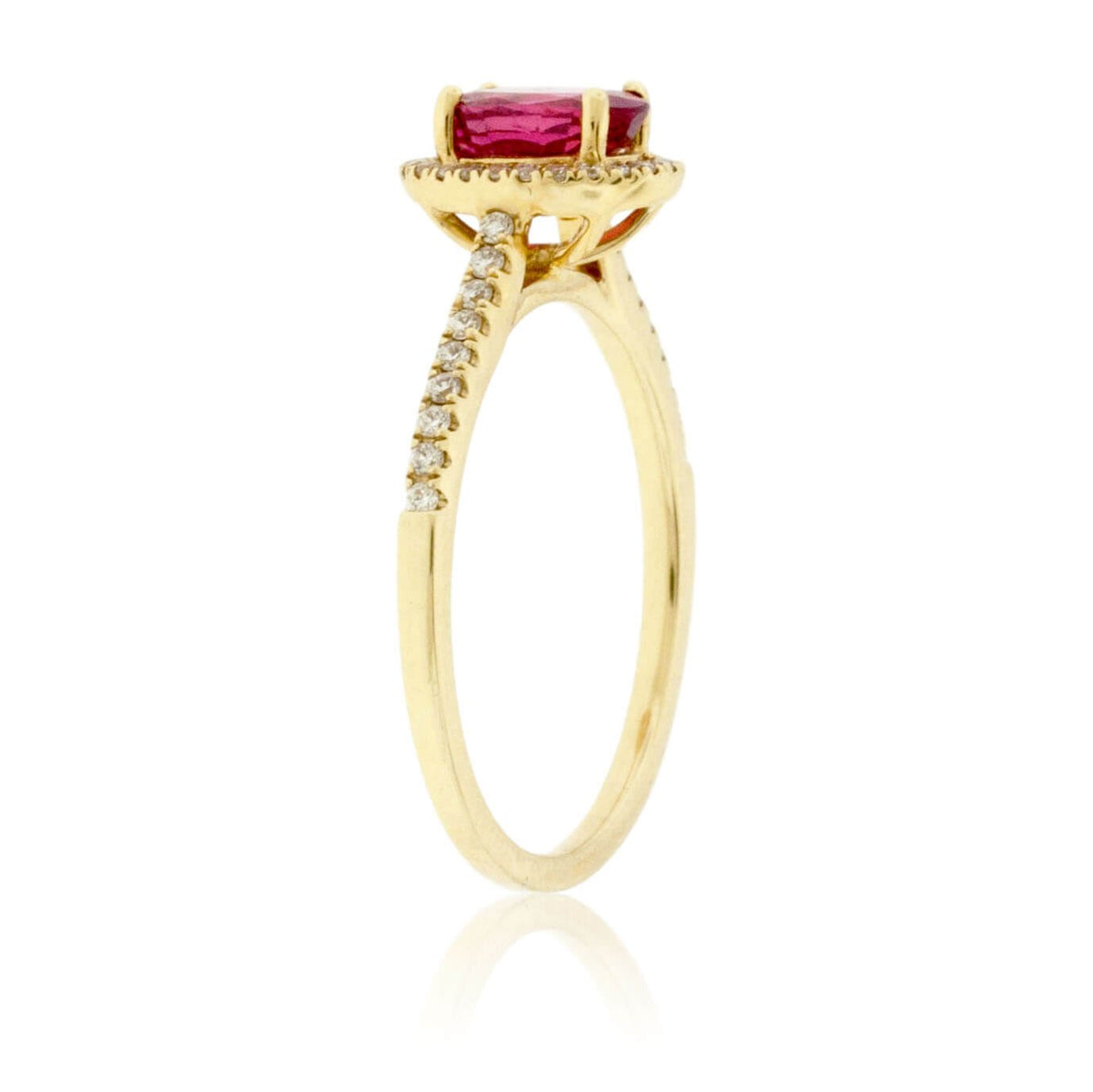 Oval Shaped Ruby and Diamond Ring - Park City Jewelers