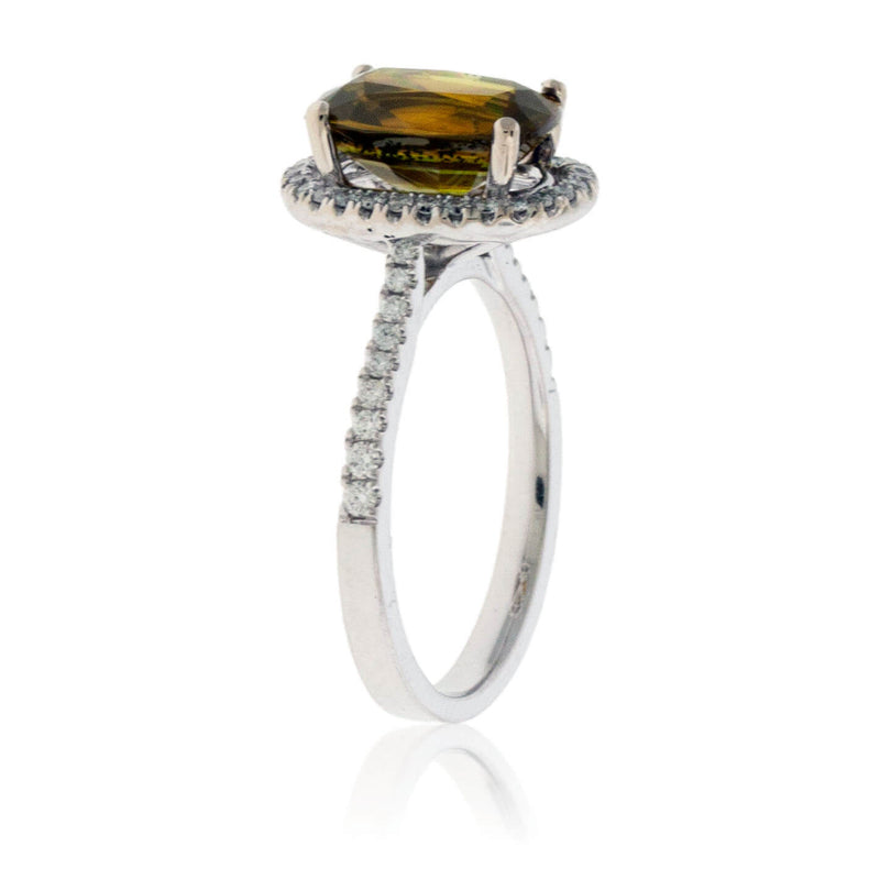 Oval Sphene and Diamond Accented Ring - Park City Jewelers