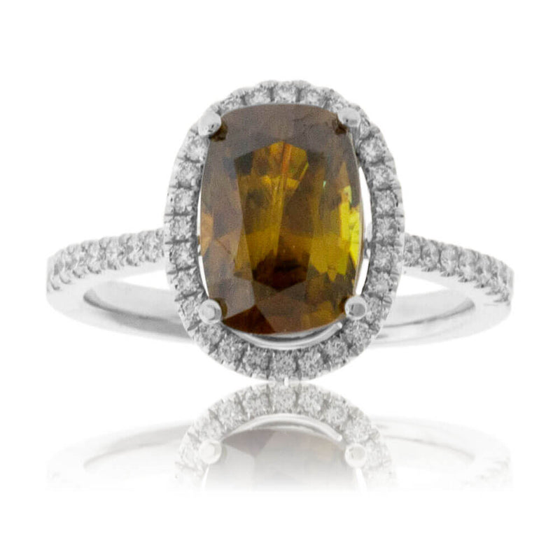 Oval Sphene and Diamond Accented Ring - Park City Jewelers