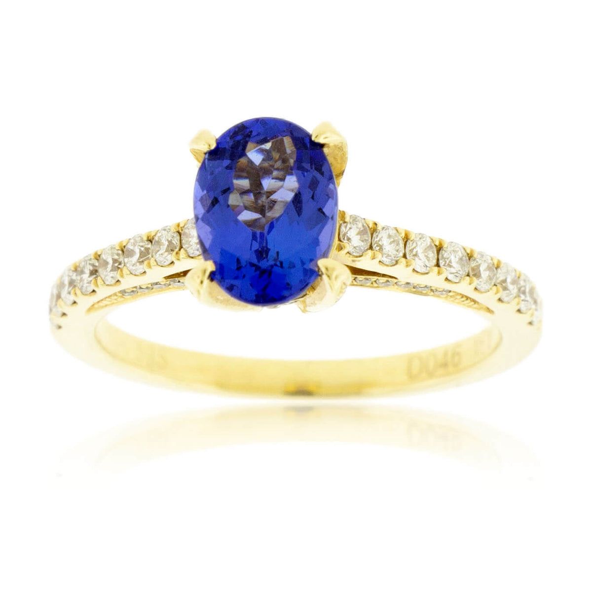 Oval Tanzanite & Diamond Accented Yellow Gold Ring - Park City Jewelers