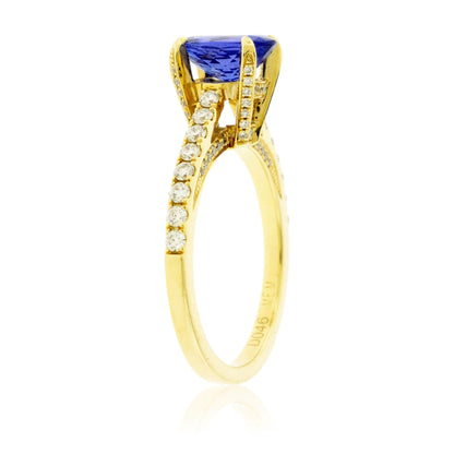 Oval Tanzanite & Diamond Accented Yellow Gold Ring - Park City Jewelers