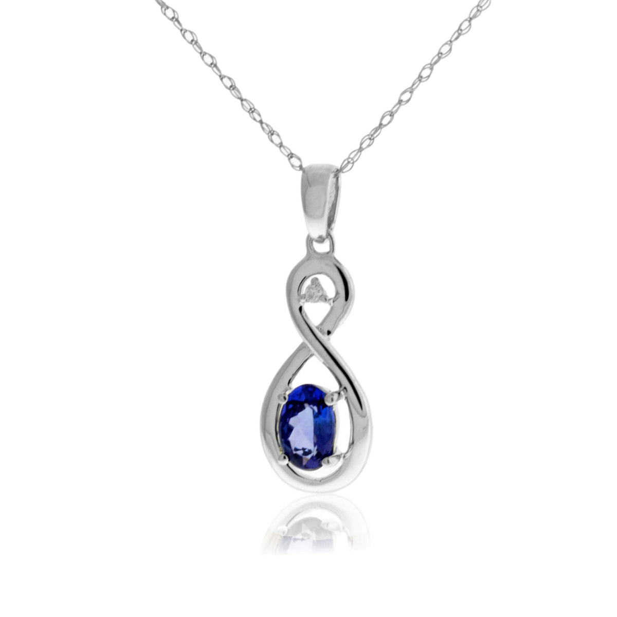 Oval Tanzanite & Diamond Infinity Style Pendant - Park City Jewelers
