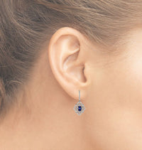 Oval Tanzanite Fancy Design Diamond Drop Earrings - Park City Jewelers