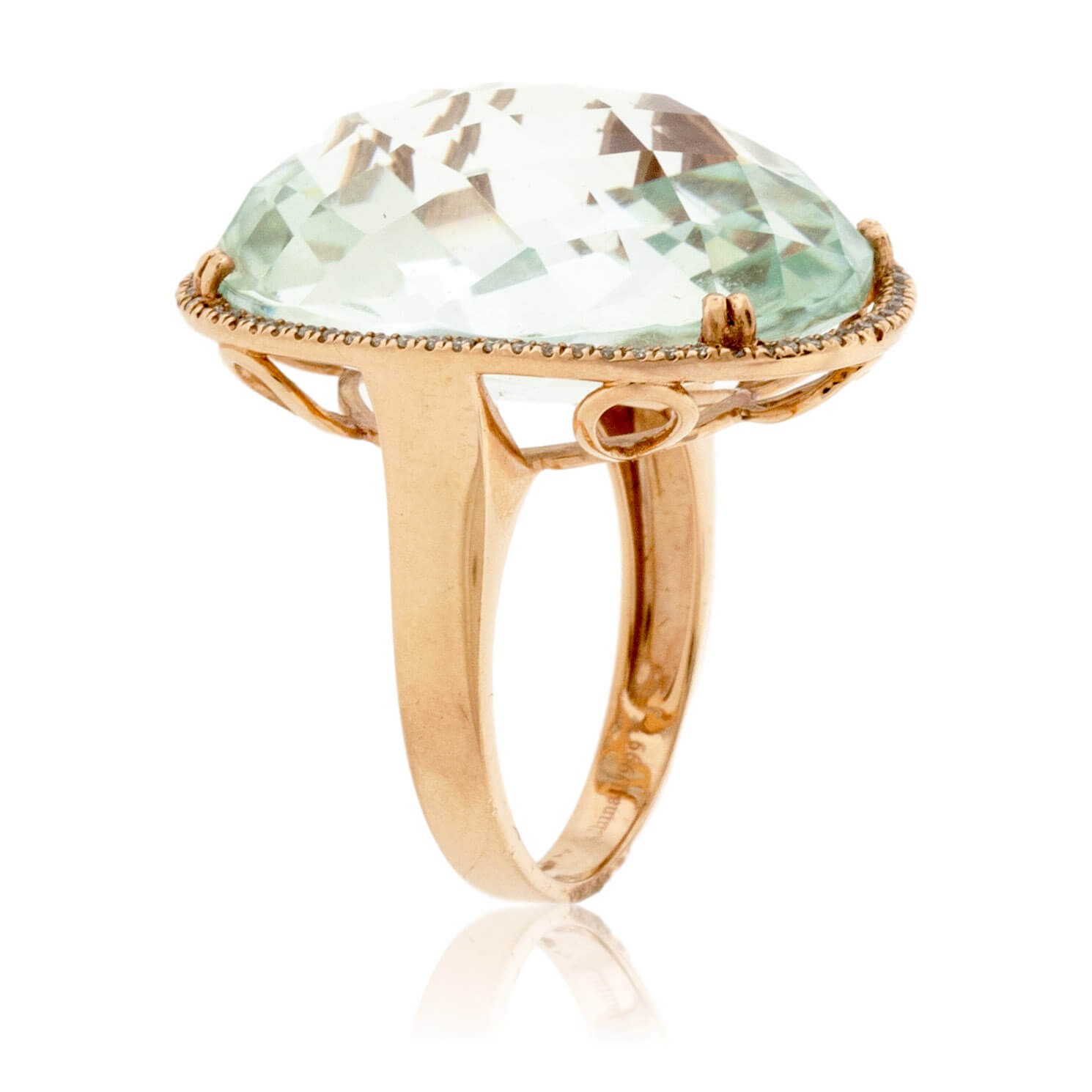 Oval Topaz & Diamond Halo Ring - Park City Jewelers