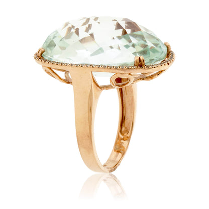 Oval Topaz & Diamond Halo Ring - Park City Jewelers