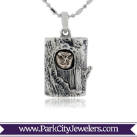 Owl in a Tree Charm / Pendant - Park City Jewelers