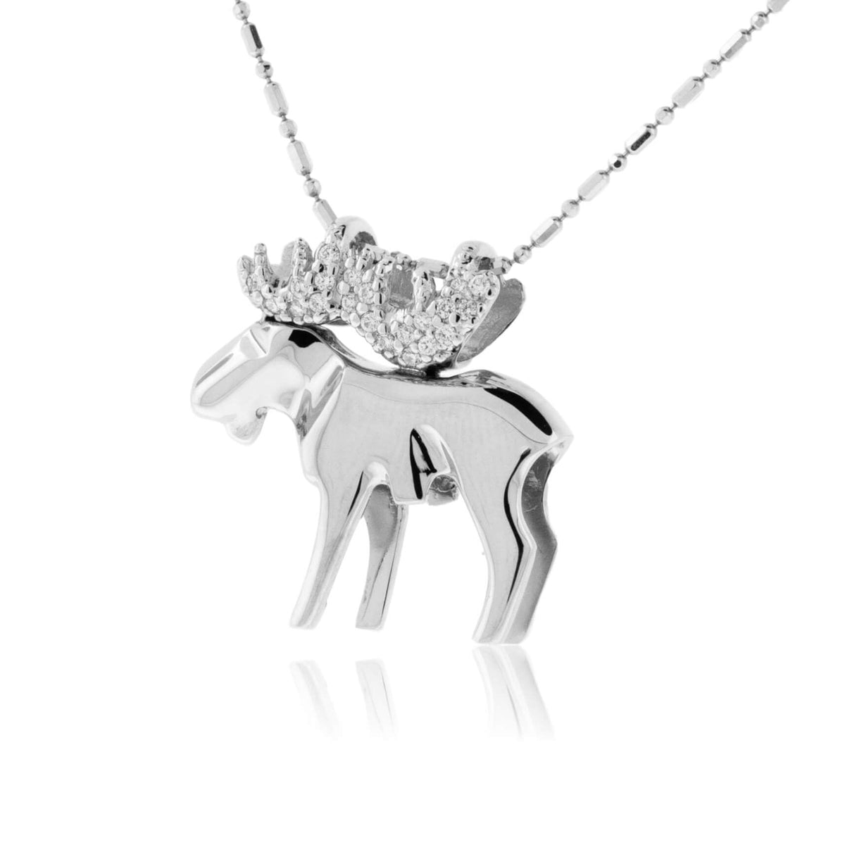 Pave Diamond Antlered Moose - Park City Jewelers