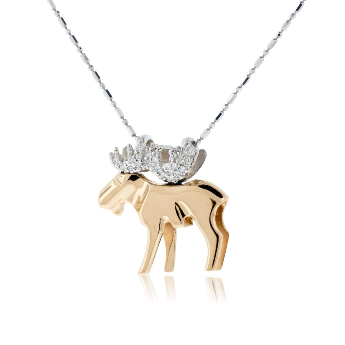 Pave Diamond Antlered Moose - Park City Jewelers