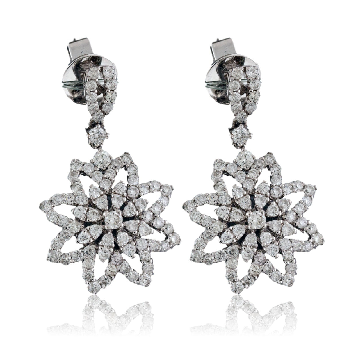 Pave Diamond Snowflake Earrings - Park City Jewelers