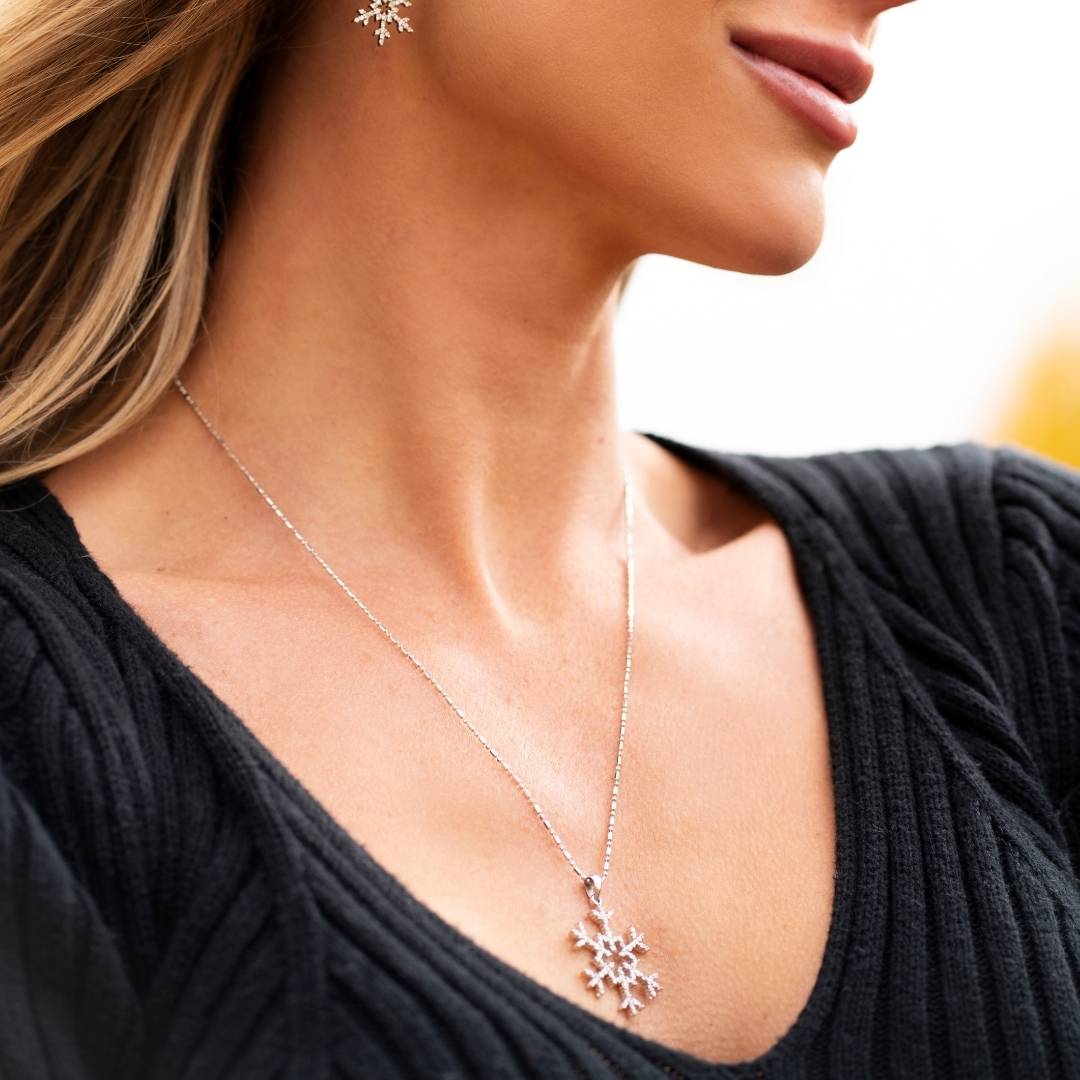 Pave Diamond Snowflake Pendant / Necklace - Park City Jewelers