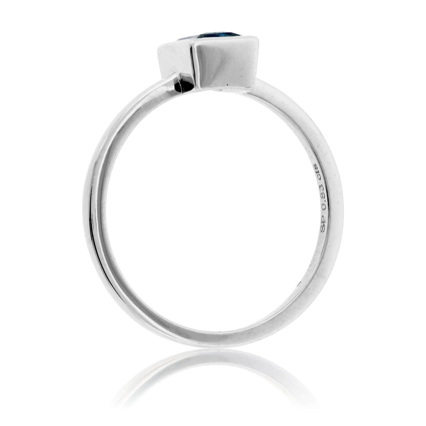 Peacock Blue-Green Sapphire Bezel Style Ring - Park City Jewelers
