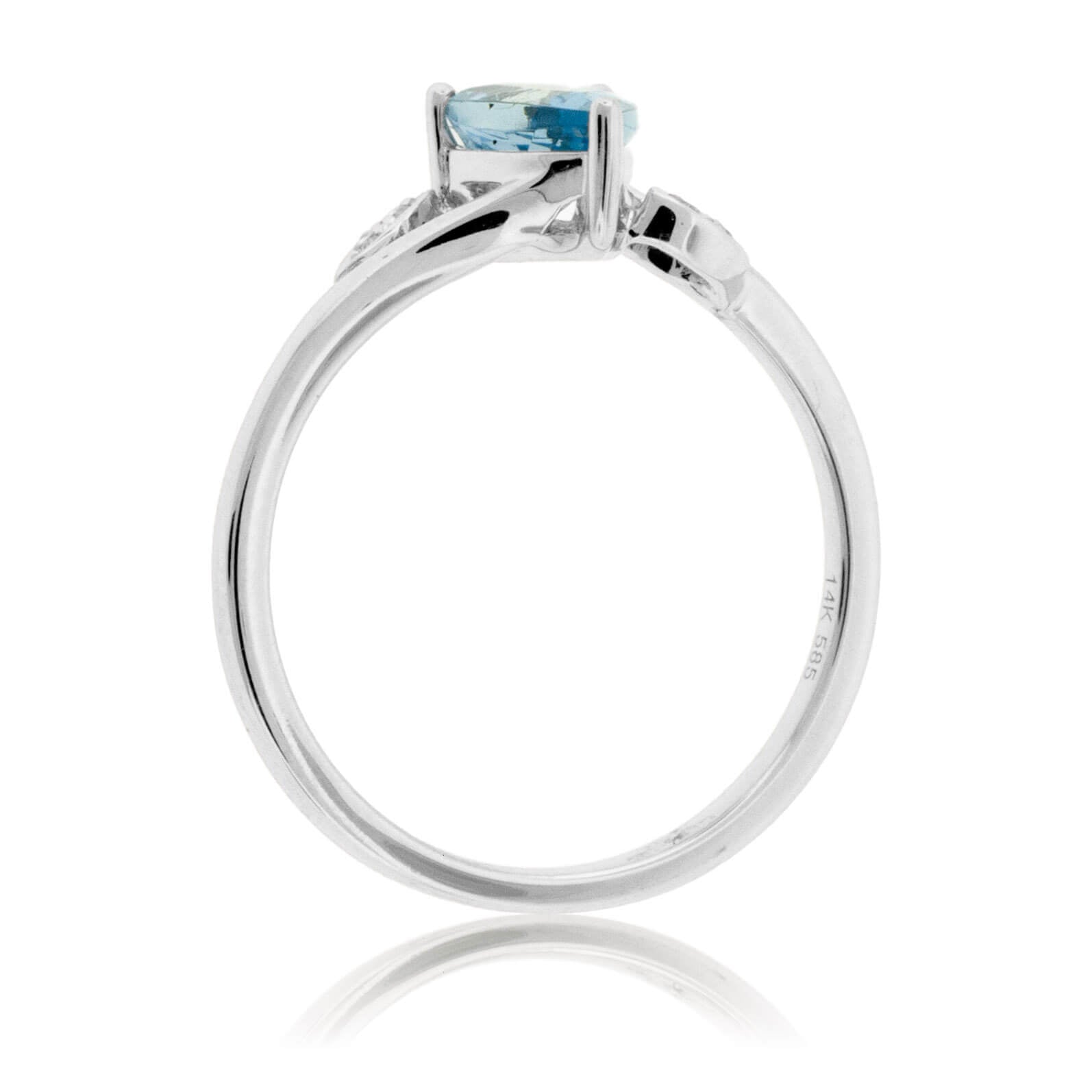 Pear Aquamarine and Diamond Accent Ring - Park City Jewelers