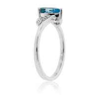 Pear Aquamarine and Diamond Accent Ring - Park City Jewelers