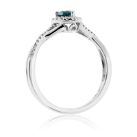 Pear Aquamarine and Diamond Halo Ring - Park City Jewelers