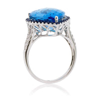 Pear Blue Topaz & Blue Sapphire Ring - Park City Jewelers