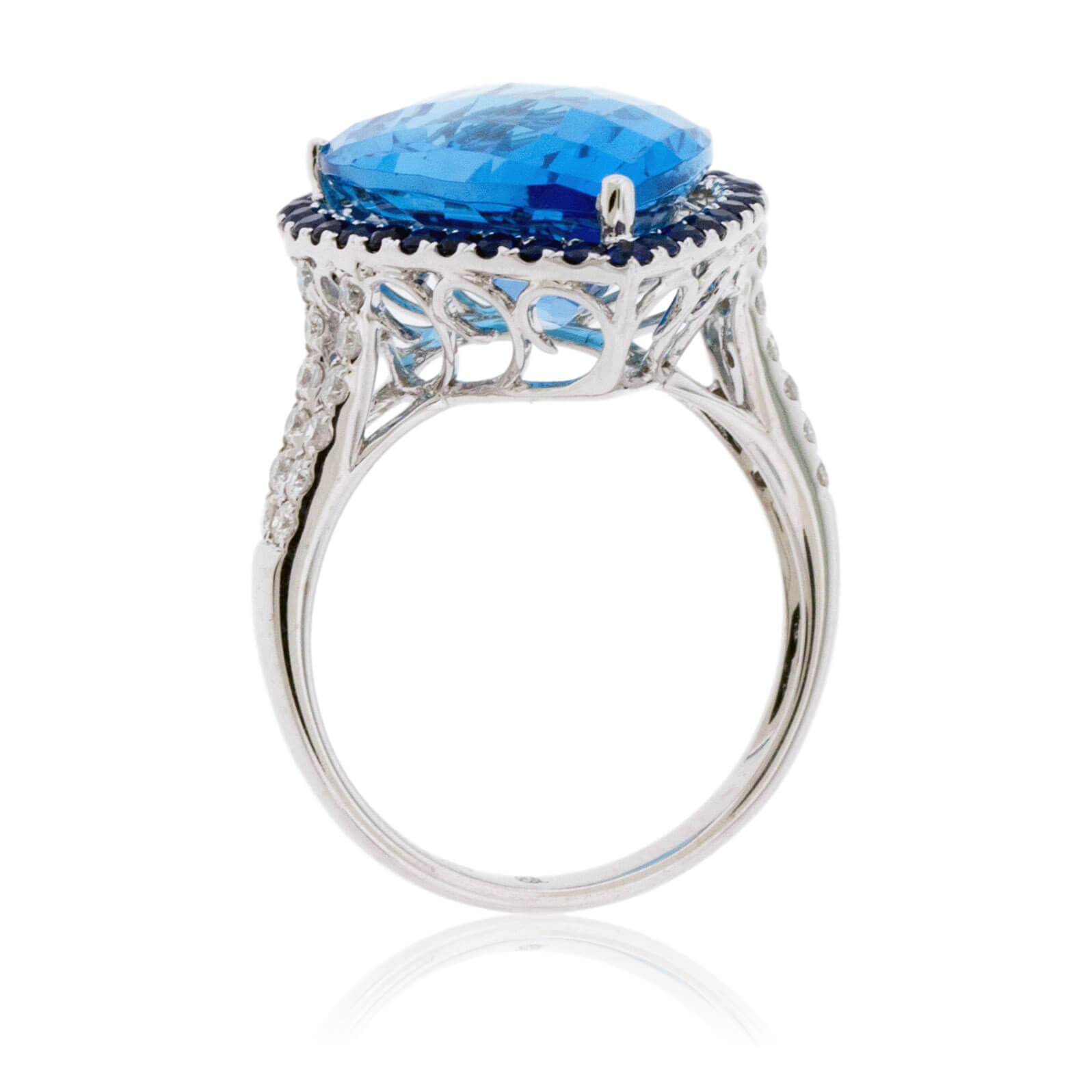 Pear Blue Topaz & Blue Sapphire Ring - Park City Jewelers