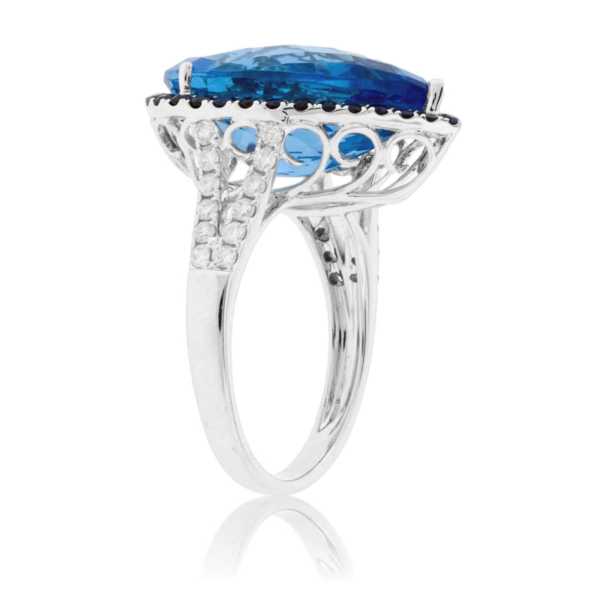 Pear Blue Topaz & Blue Sapphire Ring - Park City Jewelers