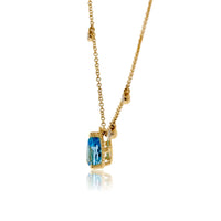 Pear Blue Topaz & Diamond Chain Necklace - Park City Jewelers