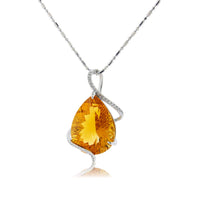 Pear Citrine & Diamond Draped Pendant - Park City Jewelers