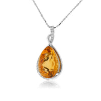 Pear Citrine & Diamond Pendant - Park City Jewelers
