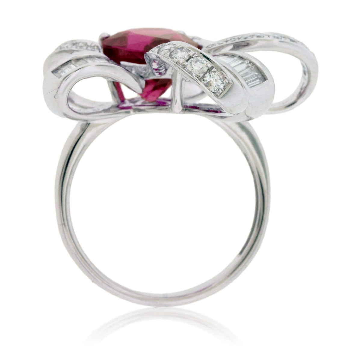Pear-Cut Pink Tourmaline Rubelite & Diamond Accented Ring - Park City Jewelers