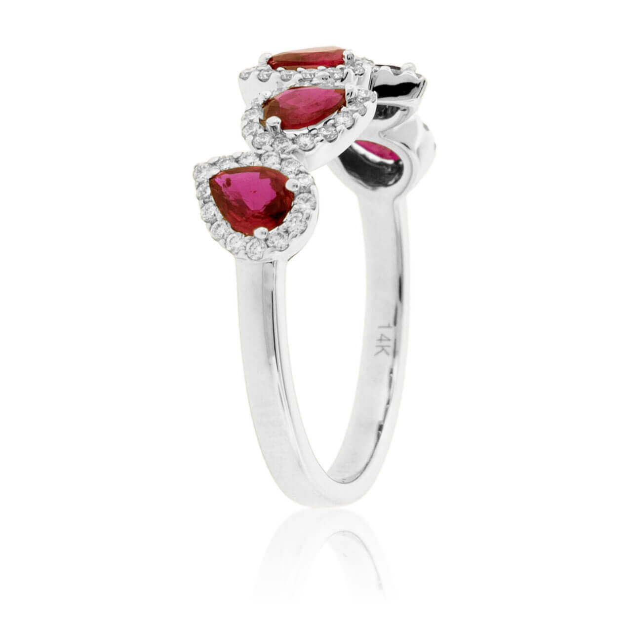 Pear Cut Ruby & Diamond Halo Ring - Park City Jewelers