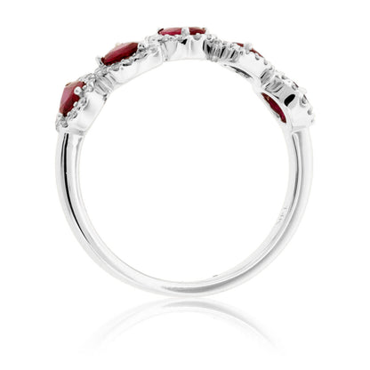 Pear Cut Ruby & Diamond Halo Ring - Park City Jewelers