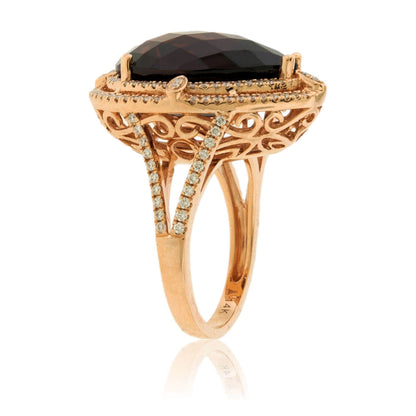 Pear Garnet Double Diamond Ring - Park City Jewelers