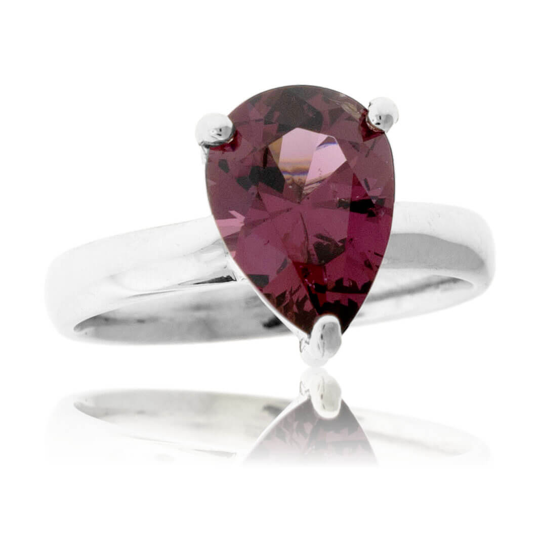Pear Garnet Solitaire Ring - Park City Jewelers