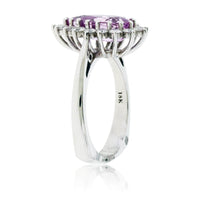 Pear Pink Sapphire with Diamond Classic Halo Ring - Park City Jewelers