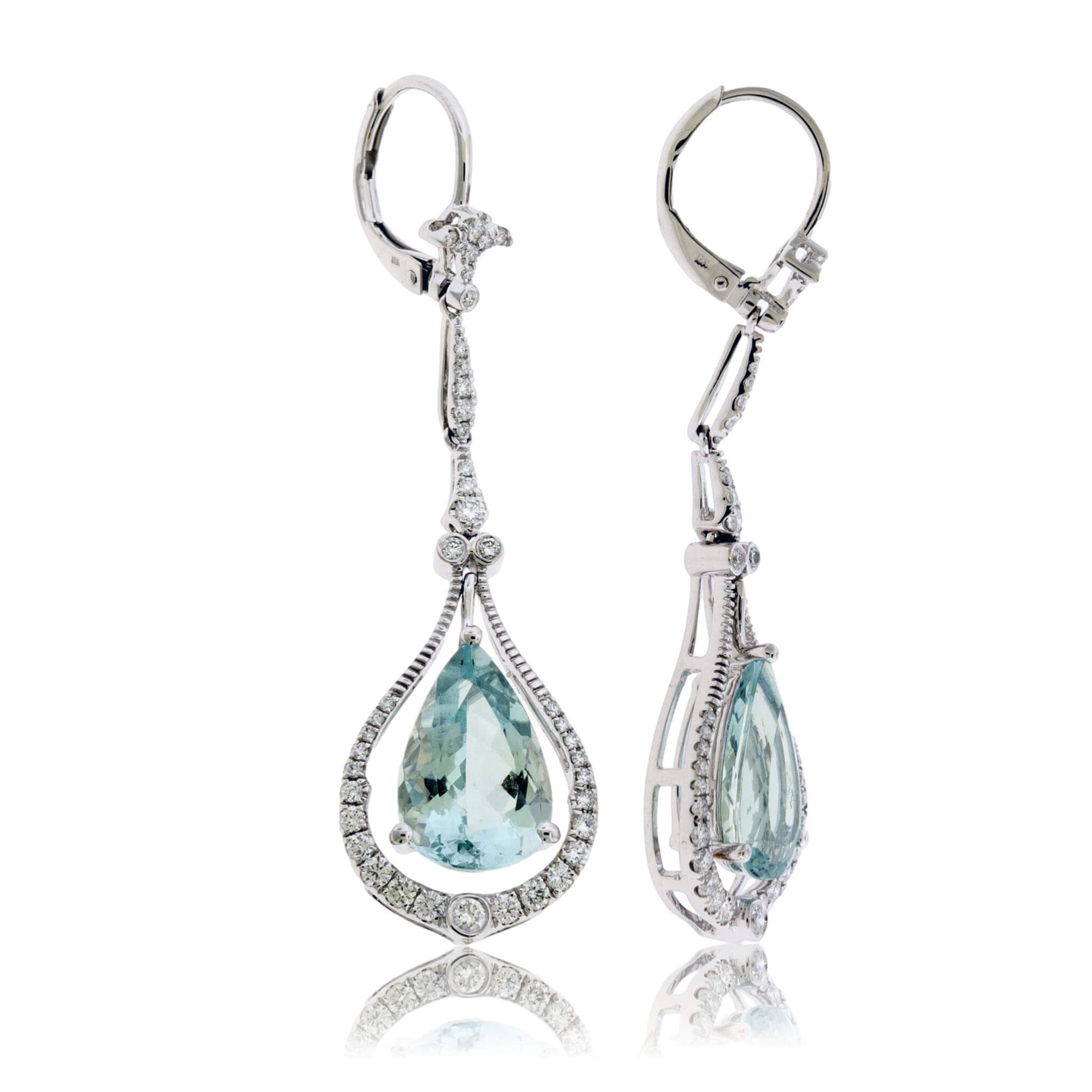 Bezel-Set Aquamarine and Diamond Earrings - Turgeon Raine